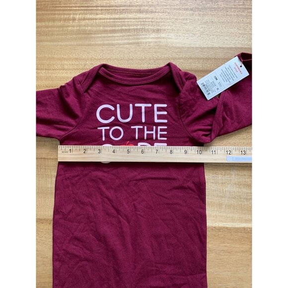 Cat & Jack Babies Sleepwear 1 Piece Pajamas "Cute To The Core" Long Sleeve 12M - Picture 5 of 8